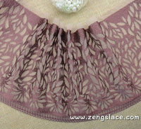 Brown embroidered lace trim with unique pattern, brown lace, wide lace, castteam lace, couture trim, lace by the yard. ee-05-01