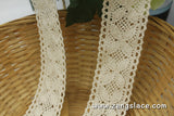 Beige lace/crochet lace trim/Cotton Lace Trim/Lace Insertion Trim/Vintage Lace Trim/lace curtain trim/Insertion  Lace by the yard/CL-02