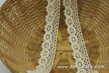 Beige cotton lace trim/Crochet Lace Trim/Lace Curtain Trim/1 Inch Lace Trim/Vintage Lace Trim/Doll Lace/Lace by the yard, CL-04