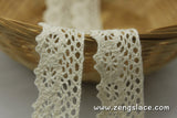 Beige cotton lace trim/Crochet Lace Trim/Lace Curtain Trim/1 Inch Lace Trim/Vintage Lace Trim/Doll Lace/Lace by the yard, CL-04