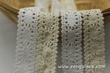 Beige cotton lace trim/Lace Curtain Trim/Crochet Lace Trim/Vintage Lace Trim/Bohemian Lace Trim/Lace Insertion Trim/Lace By the yard/CL-13-x