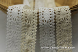 Beige cotton lace trim/Lace Curtain Trim/Crochet Lace Trim/Vintage Lace Trim/Bohemian Lace Trim/Lace Insertion Trim/Lace By the yard/CL-13-x