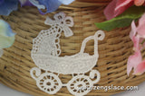 Beige lace applique pair、baby cart applique/Cute Patches/Cotton Patch/Cotton Applique/Lace Medallion/2 inch patch/priced for 2pc/LA-4-1