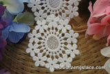 White lace applique pair/snowflake applique/Cute Patches/bridal applique/Cotton Patch/Lace Medallion/Round Applique/priced for 2 pc/LA-7-1