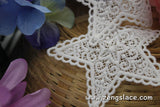 White lace applique pair/five-pointed star applique/Cute Patches/Lace Medallion/Cotton Patch/priced for a set of two pc/LA-12-1