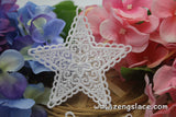 White lace applique pair/five-pointed star applique/Cute Patches/Lace Medallion/Cotton Patch/priced for a set of two pc/LA-12-1