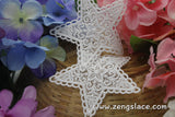 White lace applique pair/five-pointed star applique/Cute Patches/Lace Medallion/Cotton Patch/priced for a set of two pc/LA-12-1