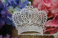 White lace applique pair/crown applique/Cute Patches/white applique/venise lace applique/Lace Medallion/crown patch/priced for 1 pc/LA-14-1