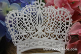 White lace applique pair/crown applique/Cute Patches/white applique/venise lace applique/Lace Medallion/crown patch/priced for 1 pc/LA-14-1