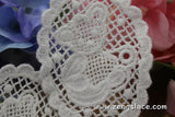 White lace applique pair/Teddy bear applique/Lace Medallion/Cute Patches/3 inch patch/zengslace/Cotton Patch/priced for two pieces/LA-15-1