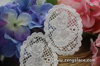 White lace applique pair/Teddy bear applique/Lace Medallion/Cute Patches/3 inch patch/zengslace/Cotton Patch/priced for two pieces/LA-15-1