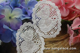 White lace applique pair/Teddy bear applique/Lace Medallion/Cute Patches/3 inch patch/zengslace/Cotton Patch/priced for two pieces/LA-15-1