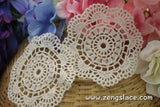 Beige lace applique pair/Round Applique/bridal applique/Cute Patches/Lace Medallion/Cotton Patch/zengslace/priced for 2pc/LA-18-1