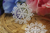 White lace applique pair/snowflake applique/Lace Medallion/Cute Patches/Venise Lace Applique/Round Applique/zengslace/priced for 2pc/LA-19-1