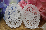 White lace applique pair/rose flower applique/Lace Medallion/Cute Patches/Cotton Patch/Round Applique/priced for 2 pc/LA-20-x