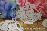 Ivory lace applique pair/flower basket applique/venise lace applique/Cute Patches/Floral Lace Applique/Lace Medallion/priced for 2pc/LA-21-1