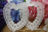 White lace applique pair/Heart-shaped applique/Cute Patches/Cotton Applique/bridal applique/Cotton Patch/Lace Medallion/priced for 2pc/LA-23