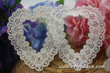 White lace applique pair/Heart-shaped applique/Cute Patches/Cotton Applique/bridal applique/Cotton Patch/Lace Medallion/priced for 2pc/LA-23