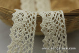 Beige cotton lace trim/Crochet Lace Trim/Lace Curtain Trim/1 Inch Lace Trim/Vintage Lace Trim/Doll Lace/Lace by the yard, CL-04