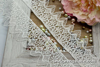 Guipure lace trim/Venise Lace Trim/Bridal Lace Trim/Wedding Dress Lace/Bridal Veil Lace/Off-White Lace Trim/Antique Lace Trim/GL-47