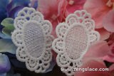 White lace applique pair/Lace Medallion/Cute Patches/Cotton Patch/Cotton Applique/Round Applique/zengslace/priced for two pieces/LA-2-x