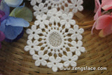 White lace applique pair/snowflake applique/Cute Patches/bridal applique/Cotton Patch/Lace Medallion/Round Applique/priced for 2 pc/LA-7-1