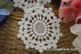 White lace applique pair/snowflake applique/Cute Patches/bridal applique/Cotton Patch/Lace Medallion/Round Applique/priced for 2 pc/LA-7-1