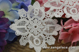 White lace applique pair/Cotton Applique/snowflake applique/Cute Patches/Cotton Patch/Lace Medallion/Round Applique/priced for 2pc/LA-8-1