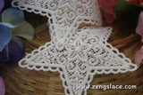 White lace applique pair/five-pointed star applique/Cute Patches/Lace Medallion/Cotton Patch/priced for a set of two pc/LA-12-1