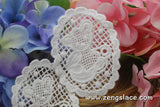 White lace applique pair/Teddy bear applique/Lace Medallion/Cute Patches/3 inch patch/zengslace/Cotton Patch/priced for two pieces/LA-15-1