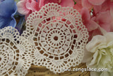 Beige lace applique pair/Round Applique/bridal applique/Cute Patches/Lace Medallion/Cotton Patch/zengslace/priced for 2pc/LA-18-1