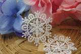 White lace applique pair/snowflake applique/Lace Medallion/Cute Patches/Venise Lace Applique/Round Applique/zengslace/priced for 2pc/LA-19-1