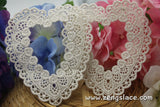 White lace applique pair/Heart-shaped applique/Cute Patches/Cotton Applique/bridal applique/Cotton Patch/Lace Medallion/priced for 2pc/LA-23