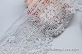 Guipure lace trim/Venise Lace Trim/Bridal Lace Trim/Wedding Dress Lace/Bridal Veil Lace/Off-White Lace Trim/Antique Lace Trim/VL-30-WH