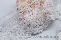 Guipure lace trim/Venise Lace Trim/Bridal Lace Trim/Wedding Dress Lace/Bridal Veil Lace/Off-White Lace Trim/Antique Lace Trim/VL-30-WH