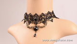 Gothic Choker Necklace/Gothic Jewelry/Steampunk Necklace/Beaded Choker/Victorian Necklace/Vampire Necklace/Gothic Decor/Lace Choker/LN-08-BL