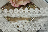 Guipure lace trim/Venise Lace Trim/Bridal Lace Trim/Wedding Dress Lace/Bridal Veil Lace/Off-White Lace Trim/Antique Lace Trim/GL-36