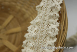 Beige elastic crochet lace trim/Vintage Lace Trim/Doll Lace/Cotton Lace Trim/Couture Trim/Lace by the yard, CL-10