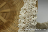 Beige elastic crochet lace trim/Vintage Lace Trim/Doll Lace/Cotton Lace Trim/Couture Trim/Lace by the yard, CL-10