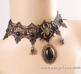 Gothic Choker Necklace/Gothic Jewelry/Steampunk Necklace/Beaded Choker/Victorian Necklace/Vampire Necklace/Gothic Decor/Lace Choker/LN-07