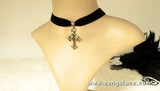 Gothic Choker Necklace/Gothic Jewelry/Steampunk Necklace/Beaded Choker/Victorian Necklace/Vampire Necklace/Gothic Decor/Lace Choker/LN-13-BK