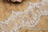 French Lingerie Lace/Stretch Lace/Soft Bralette Lace White/Chantilly Lace/Unique Bridal Lace Top/Bridal Veil Lace/Lace by the piece/FNL-02