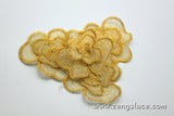 Floral Golden Fabric Flowers/Cute Patches/DIY Hair Bow Flowers/Lace flowers/Lace Applique/3D lace flower/Priced for 4 pieces/DL-08