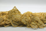 Floral Golden Fabric Flowers/Cute Patches/DIY Hair Bow Flowers/Lace flowers/Lace Applique/3D lace flower/Priced for 4 pieces/DL-08