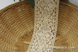 Wide Lace Trim/Beige Lace Trim/lace curtain trim/Cotton Trim Lace/Crochet Lace/Vintage Lace/Edwardian Lace/Insertion Lace by the yard CL-15