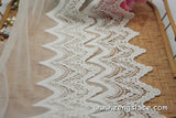 lace trim with floral embroidery, white lace fabric, wedding lace, lace dress, lace skirt, unique bridal lace/lace by the yard/EL-66-OW