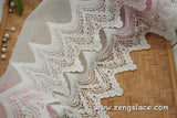 lace trim with floral embroidery, white lace fabric, wedding lace, lace dress, lace skirt, unique bridal lace/lace by the yard/EL-66-OW