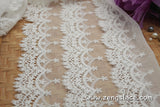 lace trim with floral embroidery, off-white lace fabric, wedding lace, unique bridal lace, lace romper, lace skirt/lace by the yard/EL-67-OW