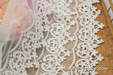 lace trim with floral embroidery/boho romper lace/wedding lace/unique bridal lace/off-white lace trim/lace dress/lace by the yard/EL-78-OW