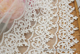 lace trim with floral embroidery/boho romper lace/wedding lace/unique bridal lace/off-white lace trim/lace dress/lace by the yard/EL-78-OW